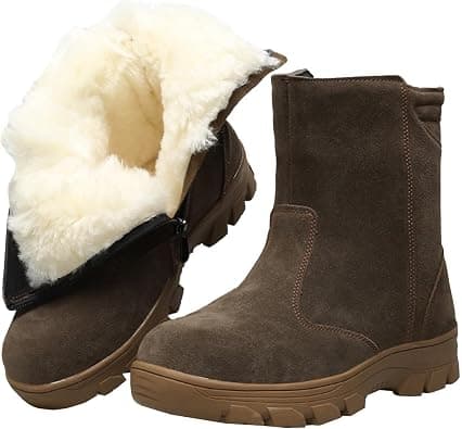 Mid Calf Boots For Women Snow Boots For Women Waterproof With Warm Fur Lining Womens Winter Non-slip Booties Comfortable Waterproof Ski Boots Insulated Booties Cotton Shoes on Amazon.ae - Price Tracker