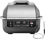 Ninja 5-in-1 Indoor Grill & Air Fryer, 5 Cooking Functions, Make Up to 4 Burgers, 5.7L capacity, Low Smoke, Includes Digital Meat Thermometer, Black/Silver, EG351UK | 5 Cooking Functions, Make Up to 4 Burgers, 5.7L capacity, Low Smoke, Includes Digital Meat Thermometer, Black/Silver - Best Deal Finder