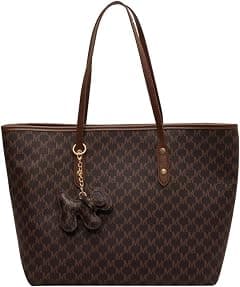 Lady Laptop Bag 16 Inch Laptop Tote Leather Computer Office Bag, Shoulder Cross-body Premium Texture Large Capacity Tote Shoulder Bag (brown) - متتبع أسعار Amazon.ae