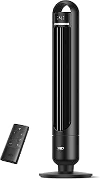 Dreo Silent 28dB Column Fan for Bedroom, Max Coverage 9m, Standing Fan without Blade, 7.6m/s, 90° Oscillation, 4 Speed, 3 Modes, 8H Timer, LED Display, Black. على Amazon.ae - متتبع الأسعار