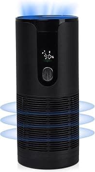 Portable Mini Air Purifier for Car, Silent Car Air Purifier Rechargeable Air Purifier Ionizing Air Purifier with Display Screen Car Ionizer with HEPA Filter for Car,Home,and Office(Black) على Amazon.ae - متتبع الأسعار