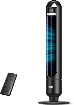 Dreo Tower Fan for Bedroom, 90° Oscillating Standing Fans for Room with 4 Speeds, 3 Modes, 28dB Quiet for Sleep, 25ft/s Velocity, 8H Timer, Remote, Living Room, Office, Home, Black, TF117 on Amazon.ae - Price Tracker