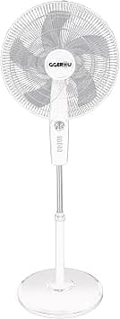GGEROU 18 inch Oscillating Pedestal Fan, Standing Floor Fan with Pedestal Base,Adjustable Height, Timer, 4 Speeds,90-Degree Oscillating Standing Fan for Bedroom, Living Room, Office & Dorm (White) on Amazon.ae - Price Tracker