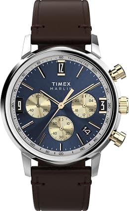 Timex Men's Chronograph Quartz Watch with Leather Strap TW2W60400 - Best Deal Finder
