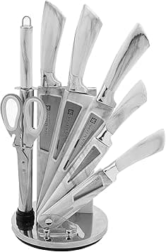 Royalford 8piece Knives Set & Stand (Rotating Base), White, RF9665 on Amazon.ae - Price Tracker