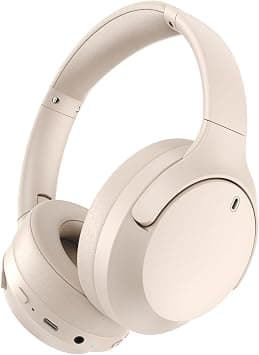 Active Noise Cancelling Headphones, Wireless Headphones, Bluetooth Headphones v5.3, CVC 8.0 Mic, 55H PlayTime, Over 28dB Noise Cancel, Hi-Fi Audio Sound Earphone, USB-C Charging, Protein Skin Ear Cups - Best Deal Finder