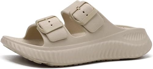 KuaiLu Womens Recovery Sandals With Comfortable Plantar Fasciitis Arch Support, Orthotic Adjustable Thick Cushion Sport Slides Reduces Stress on Feet, Joints & Back Post-Exercise on Amazon.ae - Price Tracker