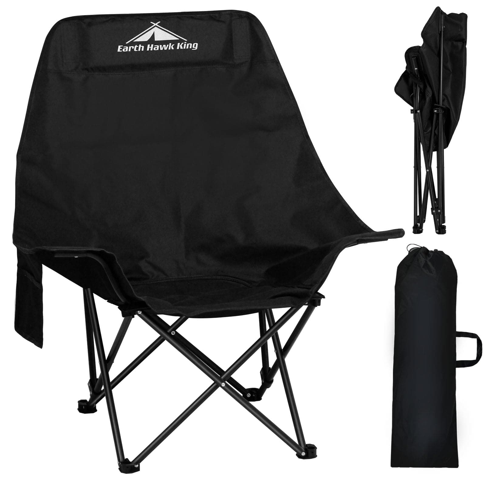 SKY-TOUCH Portable Beach Chairs, Black Multi-Use Camping Chairs, Lightweight Folding Camping Chair with High Back Padded and Carry Bag for Outdoor Travel, Fishing, Hiking, Picnic, Beach, Max 400 lbs on Amazon.ae - Price Tracker