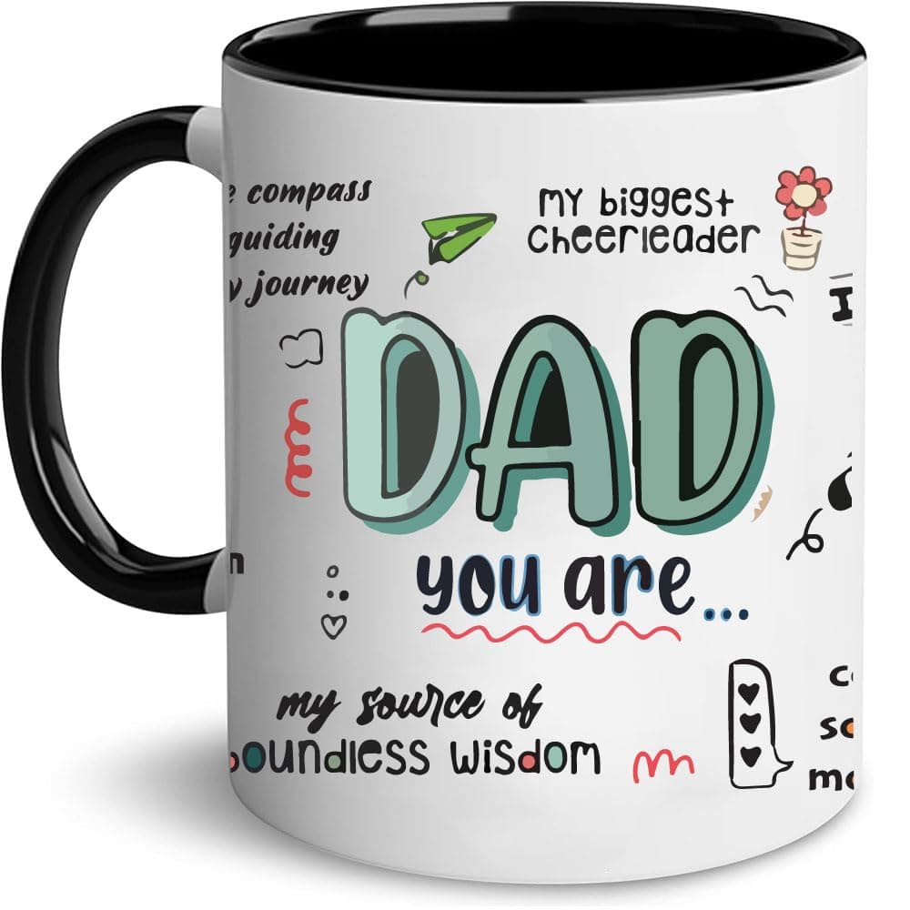 PRINTSHOP4ME Father's Day Black Coffee Mug - Double-Sided Printed Ceramic Coffee Mug for Dad - Gift for Dads from Sons and Daughters - Dad Gifts - Dad Appreciation Gifts - Gift for Daddy (Design 2) on Amazon.ae - Price Tracker