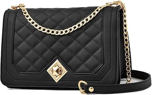 TERRIFI Crossbody Bags for Women, Fashion Shoulder Bag Purse, PU Leather Quilted Handbags with Gold Chain Strap, Suitable for Travel, Business, Shopping on Amazon.ae - Price Tracker