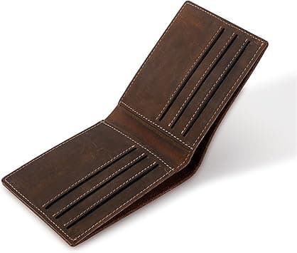 Men Wallet Vintage Genuine Leather Wallet for Men Vertical Brown Business Card Holder Money Clip Credit Card Case Purse Man Card Wallets For Women, on Amazon.ae - Price Tracker