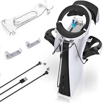Ps Vr2 Accessories, 4 In 1 Controllers Charger Dock Kit On Ps5 Console, Sense Charging Accessories Station, Vr Headset Holder Organizer And Fast Cord على Amazon.ae - متتبع الأسعار
