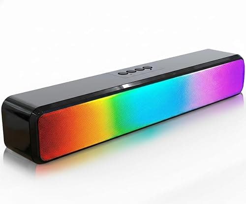 Computer Speakers, RGB Pro Gaming Computer Soundbar, PC Speaker with Dynamic Lighting, Audio-Light Sync, Battery and USB Powered, BT and Aux 3.5 Jack Connection on Amazon.ae - Price Tracker