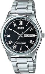 Casio Men's Silver Dial Leather Analog Watch - متتبع أسعار Amazon.sa