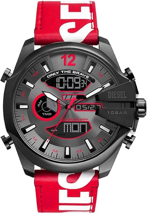 Diesel Men's Watch Mega Chief Digital or Chronograph Movement, Stainless Steel With a 51mm Case Size and Steel or Leather Strap on Amazon.ae - Price Tracker