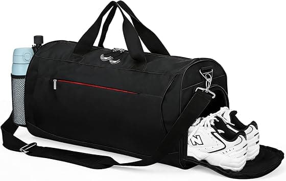 Eocean Gym Bag for Men/Women, 30L Men's Sports Bags with Shoes Compartment & Wet Pocket, Club Bag for Gym, Small Duffle Bags for Swimming Basketball, Carry on Overnight Bag for Travel, Black on Amazon.ae - Price Tracker