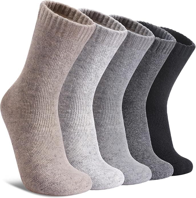 5 Pairs Thermal Socks for Women, Fleece Lined Thick Winter Warm Socks, Brushed Interior Crew Socks for Hiking, Boots, Outdoor & Work & Cold Weather Everyday Comfort on Amazon.ae - Price Tracker