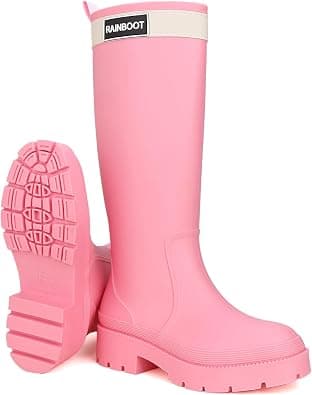 Rain Boots for Women, Anti-Slip Rubber Boots Waterproof Garden Muck Boots Durable Slip Resistant, Tall Water Shoes Comfort Fishing Boot Knee High Work on Amazon.ae - Price Tracker