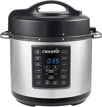Crock-Pot Crock Pot Express Pressure Cooker CSC051, 12-in-1 Programmable Multi-Cooker, Slow Cooker, Steamer and Saute, 5.6 Litre, Stainless Steel on Amazon.ae - Price Tracker
