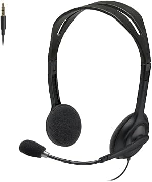 Logitech H111 Wired Headset, Stereo Headphones with Noise-Cancelling Microphone, 3.5 mm Audio Jack, PC/Mac/Laptop/Smartphone/Tablet - Black على Amazon.ae - متتبع الأسعار