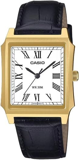 Casio Men's Analogue Quartz Watch with Leather Strap MTP-B190GL-7BVEF - دليلك لأفضل العروض