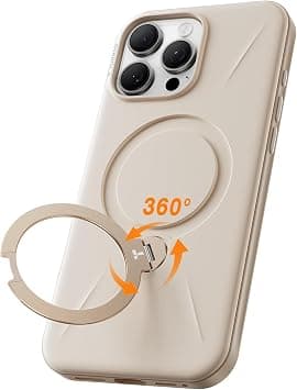 TORRAS 360° Spin Stand for iPhone 16 Pro Case, Fit for Magsafe, Hard PC Mil-STD Protective Scratch-Resistant Case for iPhone 16 Pro Phone Case, Ostand Spin, Dune Beige, 6.3 inch on Amazon.ae - Price Tracker