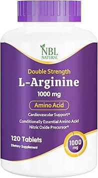 NBL Natural, L-Arginine 1,000 mg, Nitric Oxide Precursor*, Amino Acid, 120 Tablets - Amazon.ae Price Tracker