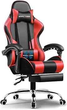 GTPLAYER #1USA Ergonomic Gaming Chair with USB Massage Cushion, Footrest & Armrests – PU Leather Computer Video Game Desk Chair with Adjustable Lumbar Support & Headrest (GCC, Red) on Amazon.ae - Price Tracker
