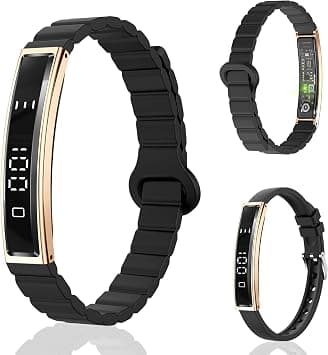 Smart Fitness Tracker Wristband with Heart Rate, Blood Oxygen & Stress Monitoring, Step Counter, Sleep & Activity Tracker, Waterproof Smart Bracelet with Silicone Strap on Amazon.ae - Price Tracker