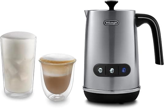 De'Longhi LatteMix EMF3.M Electric Milk Frother for Hot & Cold Milk & Vegetable Alternatives, Easy Cleaning, Transparent Lid, 3 Buttons, 250 ml, White on Amazon.ae - Price Tracker