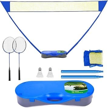 Angju Portable Badminton Net Set,Folding Volleyball Net,2 Professional Graphite Racket,2 Shuttlecocks,Storage Base,Family Game,Kids Gift,Backyard Sports on Amazon.ae - Price Tracker
