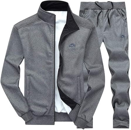 PASOK Men's Casual Tracksuit Long Sleeve Full Zip Running Jogging Sweatsuit Athletic Sports Set on Amazon.ae - Price Tracker