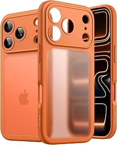 JETech Matte Case for iPhone 17 Pro 6.3-Inch, Shockproof Military Grade Drop Protection, Full Camera Lens Protection, Frosted Translucent Back Minimalist Phone Cover (Orange) - Amazon.ae Price Tracker