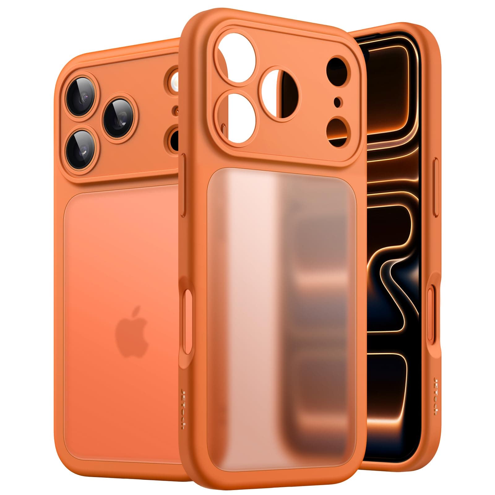 JETech Matte Case for iPhone 17 Pro 6.3-Inch, Shockproof Military Grade Drop Protection, Full Camera Lens Protection, Frosted Translucent Back Minimalist Phone Cover (Orange) on Amazon.ae - Price Tracker
