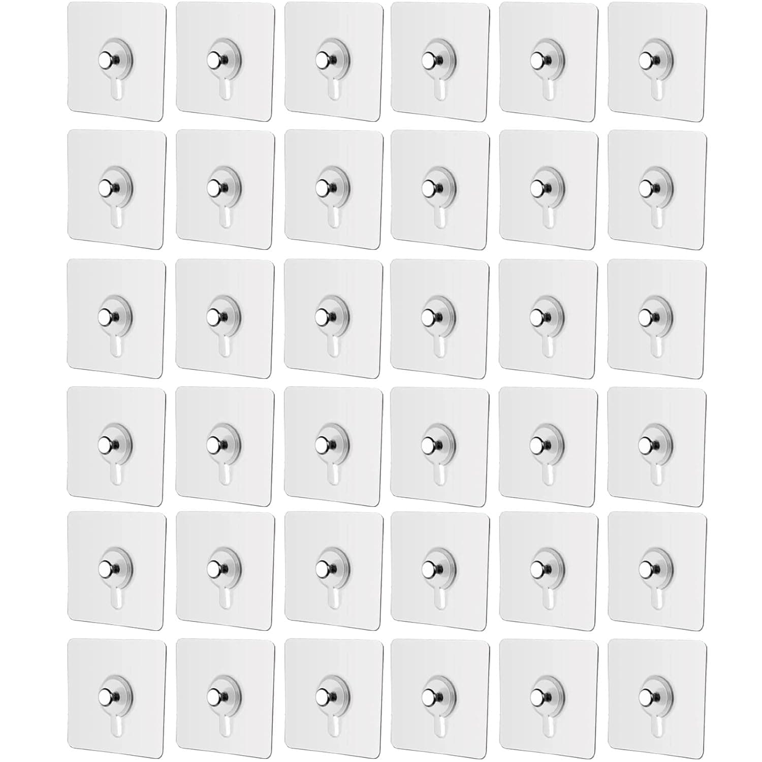 SKY-TOUCH Adhesive Wall Hooks : 36Pcs Transparent Heavy Duty Self-Sticking Hangers Without Nails, Waterproof & Rustproof for Kitchen Bathroom Home Office - Reusable No Damage Hooks (6x6cm, 4kg Load) on Amazon.ae - Price Tracker