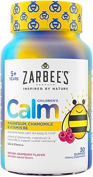 Zarbee's Children's Calm Gummy, Supports a Calm Mind & Body for Kids Ages 5+, Made with Magnesium, Chamomile & Vitamin B6, Natural Raspberry Flavor, 30 Gummies - Amazon.ae Price Tracker