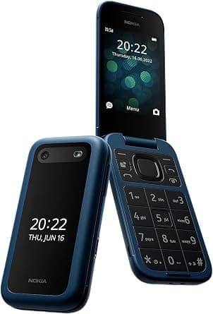 Nokia 2660 Flip Feature all carriers 0.05Gb Phone with 2.8" display, 4G Connectivity, Hearing Aid Compatibility (HAC), built-in camera, MP3 player, wireless FM radio and classic games (Dual SIM), Blue على Amazon.ae - متتبع الأسعار