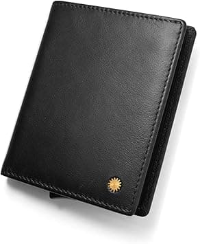 Revelot BiFold Cardholder Wallet/Genuine Leather with RFID Blocking / W1 (Black Nappa), Black Nappa, Modern on Amazon.ae - Price Tracker