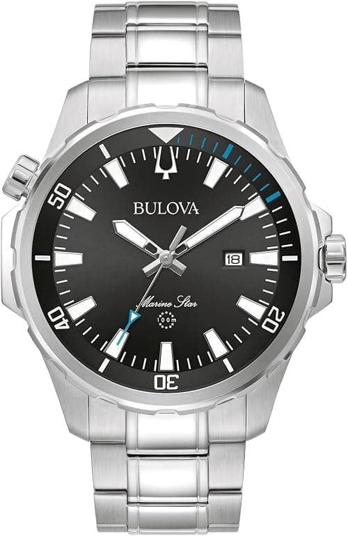 Bulova Men's Marine Star 'Series B' 3-Hand Date Quartz Watch, Luminous Markers, Rotating Dial, 100M Water Resistant, 43mm on Amazon.ae - Price Tracker