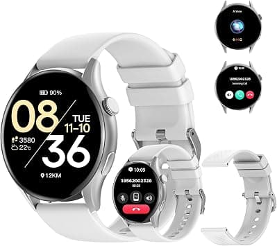 PEJE ZW10-AMD 1.43" Smartwatch -Smart Watches for Men, SpO2/HR/Sleep Monitor, Muslim Prayer Alerts,IP68 Waterproof,120 Sports Modes, Bluetooth Calls Compatible Android iOS,Bring a spare strap (Silver) - Amazon.ae Price Tracker