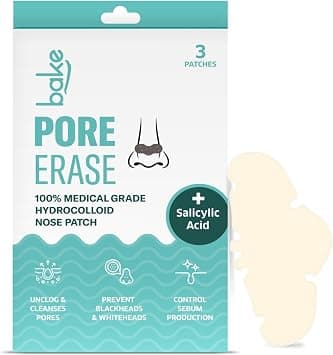 Bake 2% Salicylic Acid Nose Strips For Pore Cleansing & Blackheads Removal | Hydrocolloid Control Sebum Production (3 Strips) على Amazon.ae - متتبع الأسعار