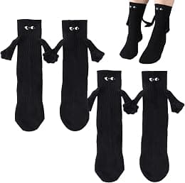 Couple Holding Hands Socks, Funny Magnetic Hand Socks, Unisex Mid Tube Couples, Holiday Couple, Gift, Comfortable & Durable - Best Deal Finder