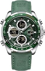 NAVIFORCE Men's Military Digital Watches Analog Quartz Waterproof Watch Sport Multifunctional Leather Wristwatch - Best Deal Finder