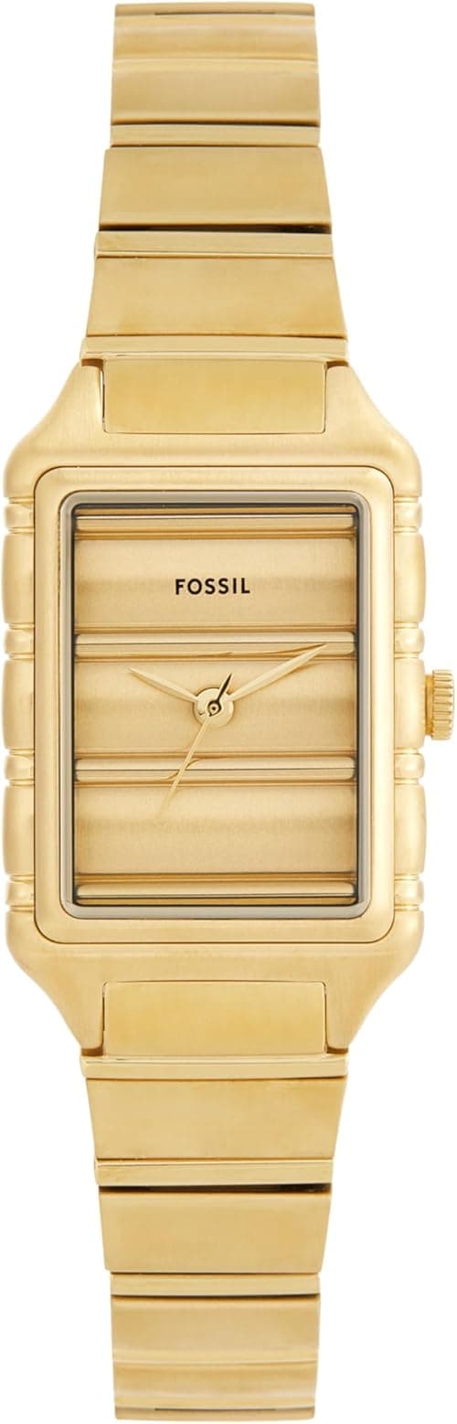 Fossil Women's Raquel Three-Hand Gold-Tone Stainless Steel Watch, Gold, Modern on Amazon.ae - Price Tracker