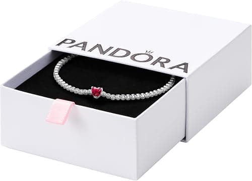 Pandora Timeless Sterling Silver Heart Tennis Bracelet with Red Crystal and Clear Cubic Zirconia on Amazon.sa - Price Tracker
