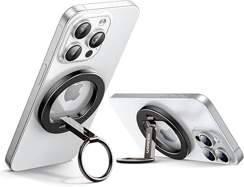 UGREEN Magsafe Ring Magnetic Phone Grip Fit for iPhone 17 Pro Max S26 Ultra | Magsafe Ring Holder 2 Way Stand Metal Cell Phone Ring Holder Shakeproof Ultra Stable Magnetic for Desk on Amazon.ae - Price Tracker