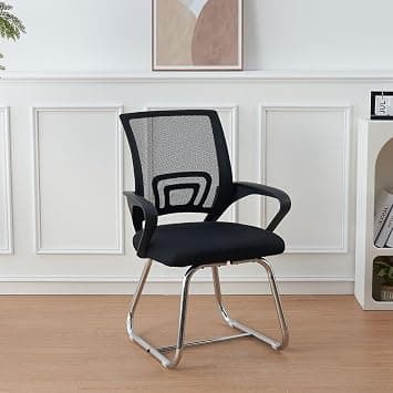 Danube Home Herald Visitor Chair | Visitors Ergonomic Office Chair | Modern Home Desk Computer Chair | Accent Office Armchair | Fixed Lumbar L53xW63xH88cm - Black على Amazon.ae - متتبع الأسعار