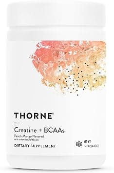 THORNE Creatine + BCAAs - Micronized Creatine Monohydrate + BCAA Powder - Support for Muscles, Exercise Endurance & Recovery* - for Women & Men - Peach Mango - NSF Certified for Sport - 30 Servings on Amazon.ae - Price Tracker