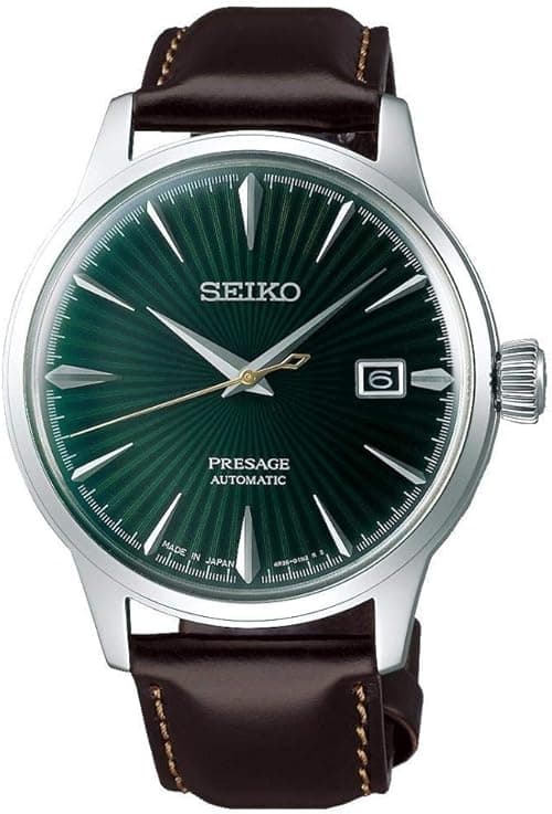 Seiko Presage Leather Band Analog Watch for Men Green Dial SRPD37J1, green, strap on Amazon.ae - Price Tracker
