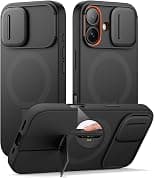 SURITCH Magnetic Case Compatible with iPhone 17, Protective Shockproof Bumper Case with Slide Camera Cover and Adjustable Stand(Black) - Best Deal Finder